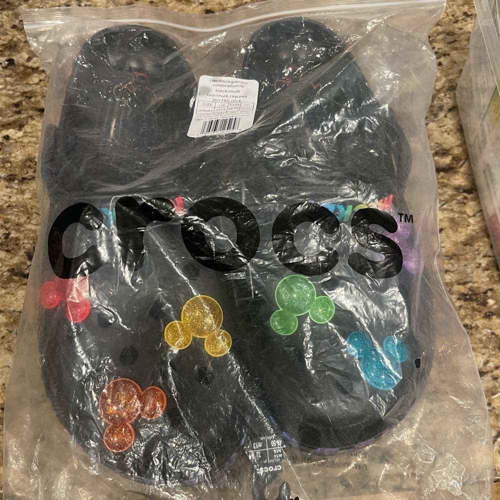 CROCS Black Clogs with Vibrant Mickey Charms